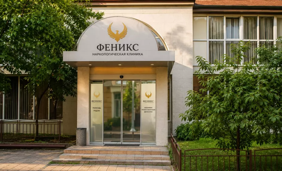 Вход в наркологическую клинику «Феникс» в Протвине